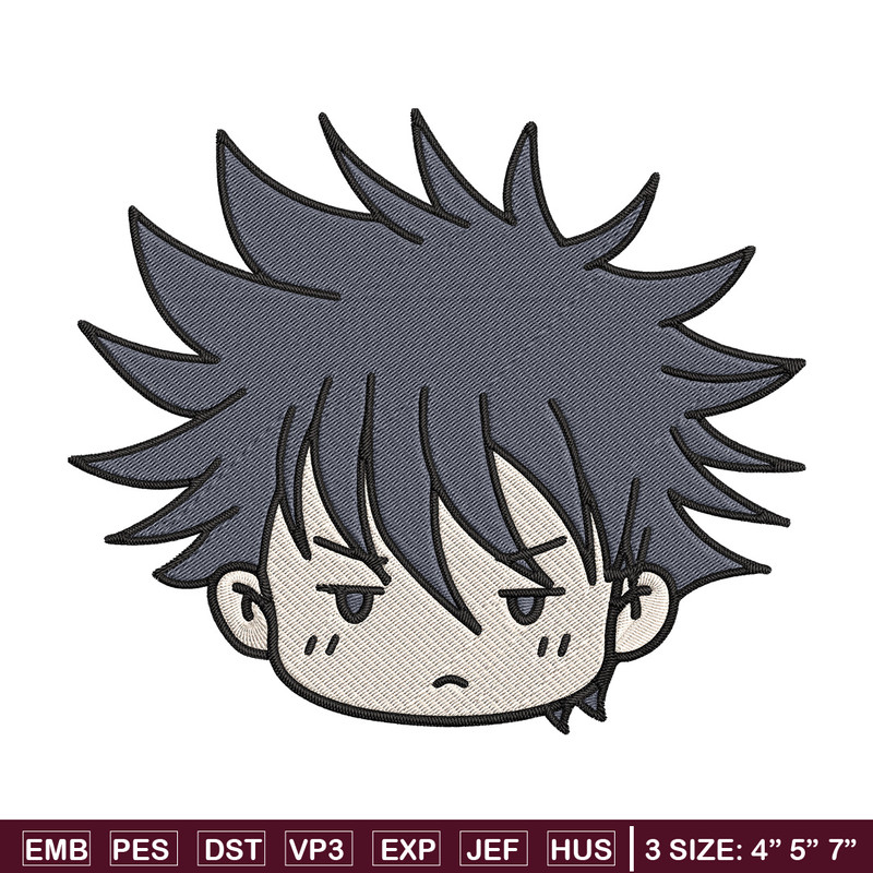 Megumi chibi Embroidery Design, Jujutsu Embroidery, Embroidery File, Anime Embroidery, Anime shirt,Digital download.jpg