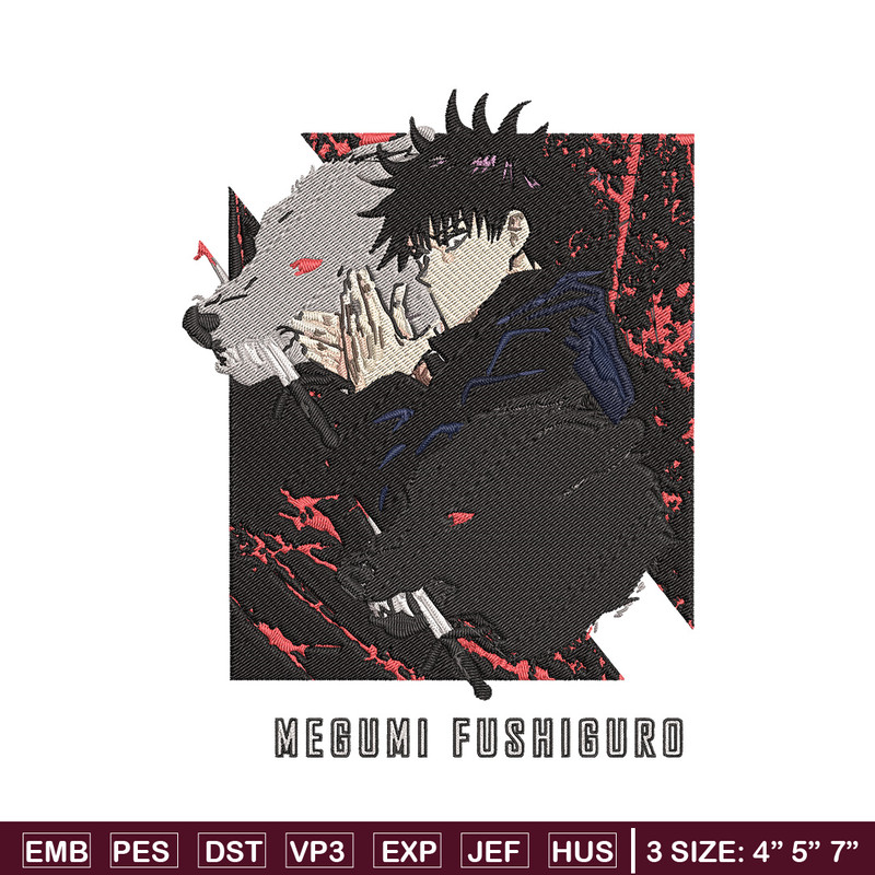 Megumi poster Embroidery Design, Jujutsu Embroidery, Embroidery File, Anime Embroidery, Anime shirt, Digital download..jpg
