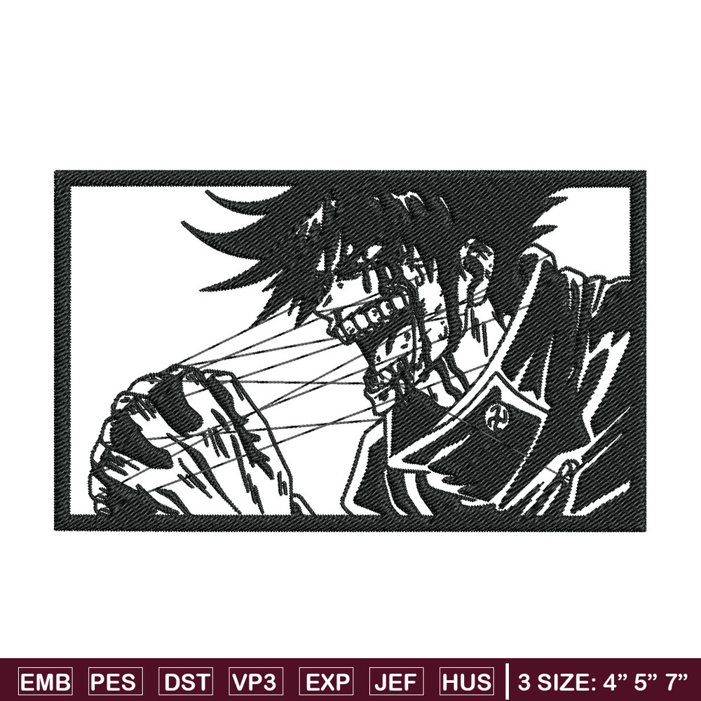 Megumi rectangle Embroidery Design, Jujutsu Embroidery, Embroidery File, Anime Embroidery, Anime shirt, Digital download.jpg