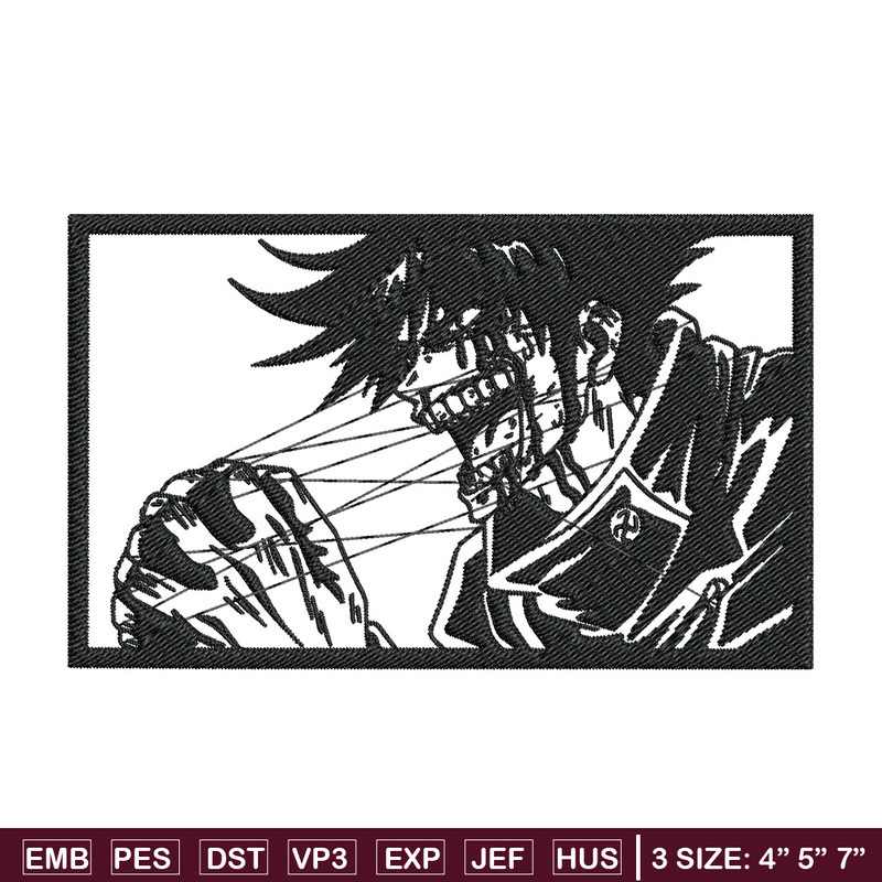 Megumi rectangle Embroidery Design, Jujutsu Embroidery, Embroidery File, Anime Embroidery, Anime shirt, Digital download.jpg