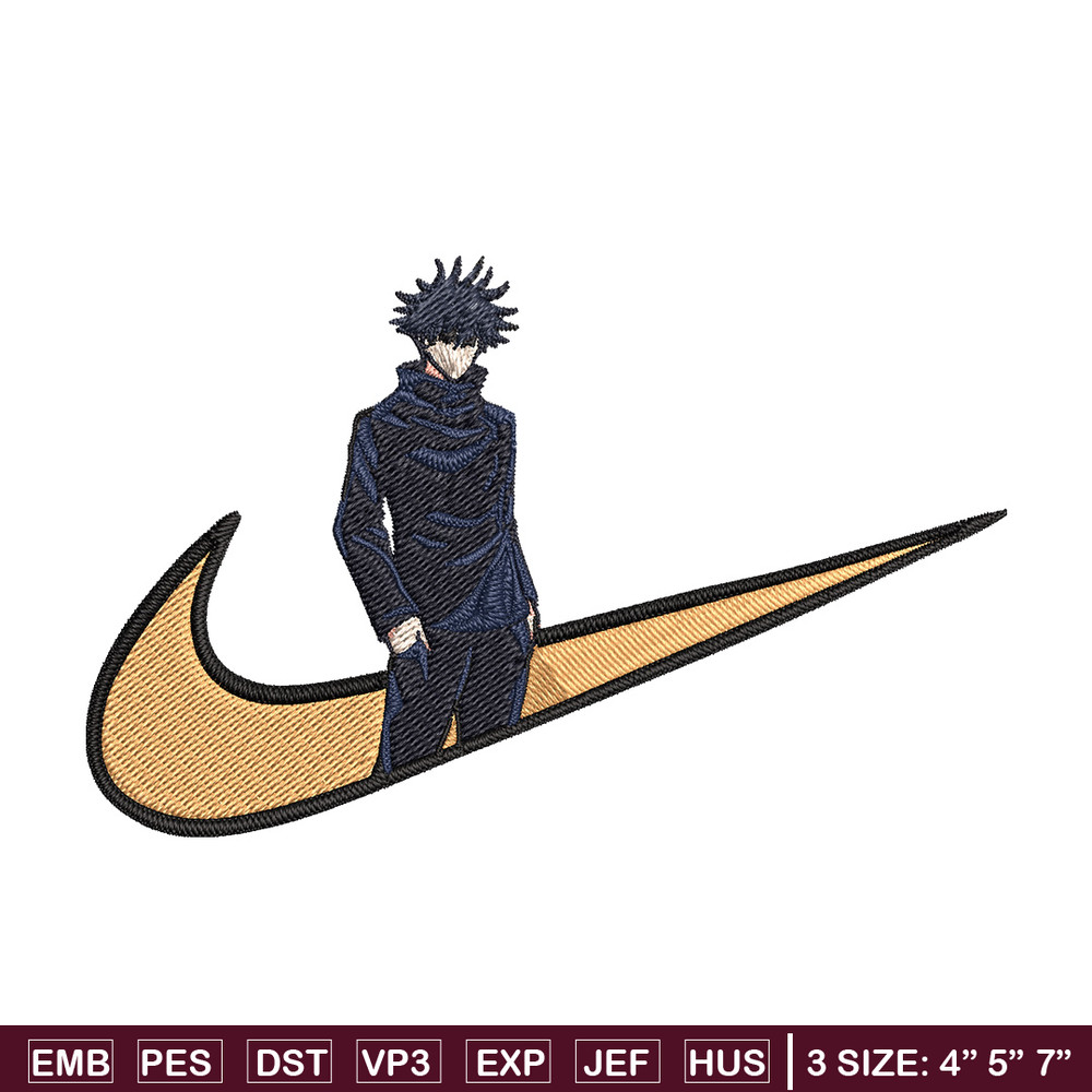 Megumi x nike Embroidery Design, Jujutsu Embroidery, Embroidery File, Nike Embroidery, Anime shirt, Digital download.jpg