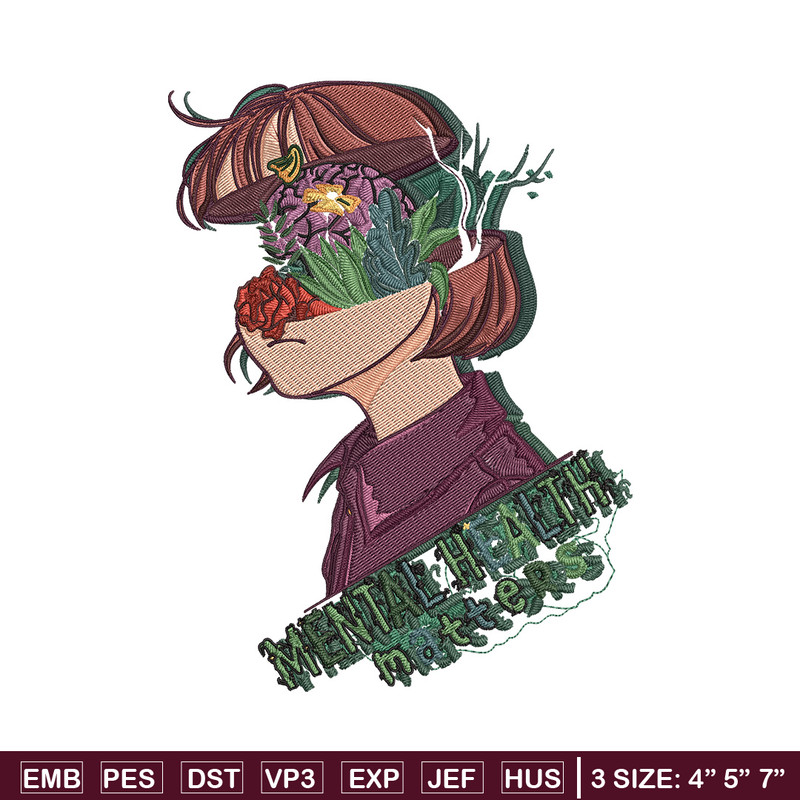 Mental girl Embroidery Design, Mental health Embroidery, Embroidery File, Anime Embroidery, Anime shirt,Digital download.jpg