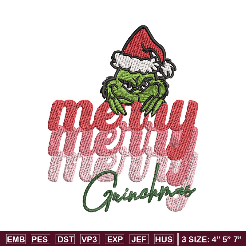 Merry Grinch logo Embroidery design, Grinch Christmas Embroidery, logo design, Embroidery File, Digital download..jpg