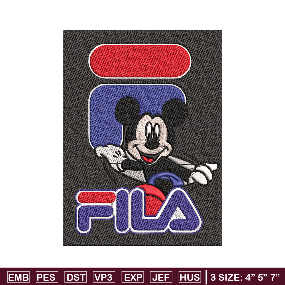 Mickey Mouse Fila Embroidery design, Disney Embroidery, cartoon design, Embroidery File, Fila logo, Instant download..jpg
