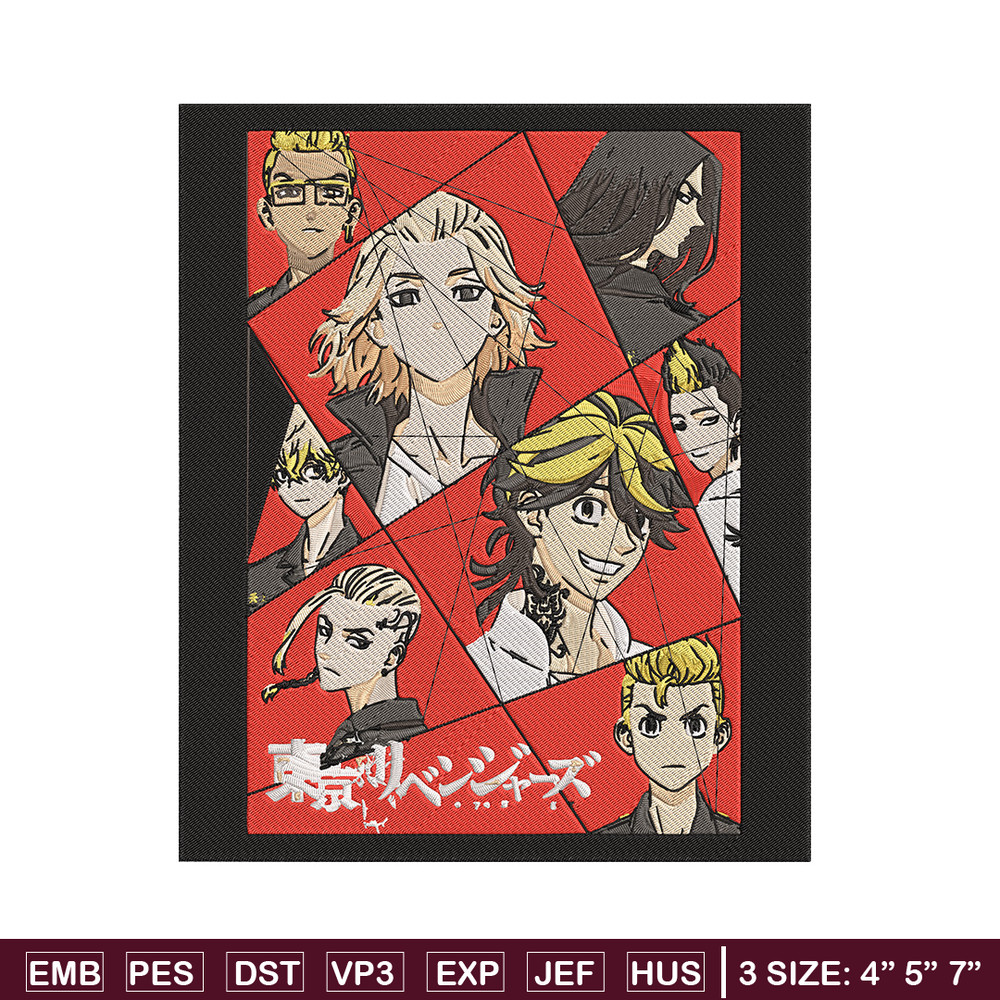 Mikey friends Embroidery Design, Tokyo revengers Embroidery, Embroidery File, Anime Embroidery, Anime shirt.jpg