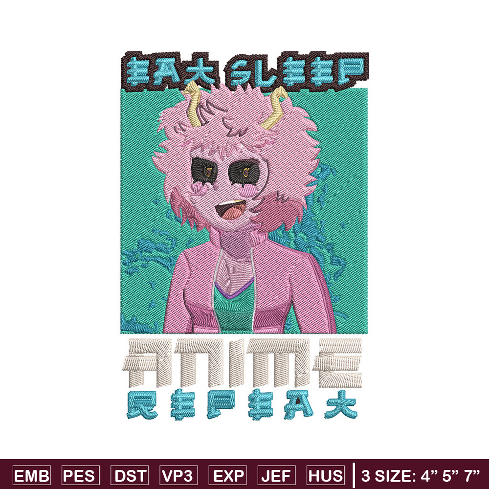 Mina Ashido Embroidery Design, Mha Embroidery, Embroidery File, Anime Embroidery,Anime shirt, Digital download.jpg