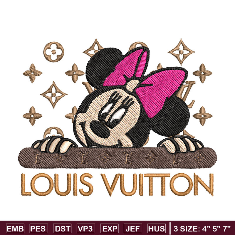 Minnie head lv Embroidery Design, Lv Embroidery, Embroidery File, Brand Embroidery, Logo shirt, Digital download.jpg