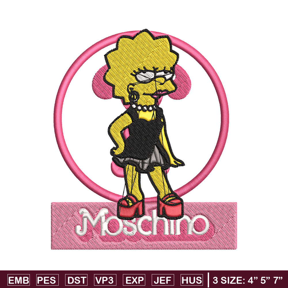 Moschino Milano Lisa Simpson Embroidery design, Simpson Embroidery, cartoon design, Embroidery File, Digital download..jpg