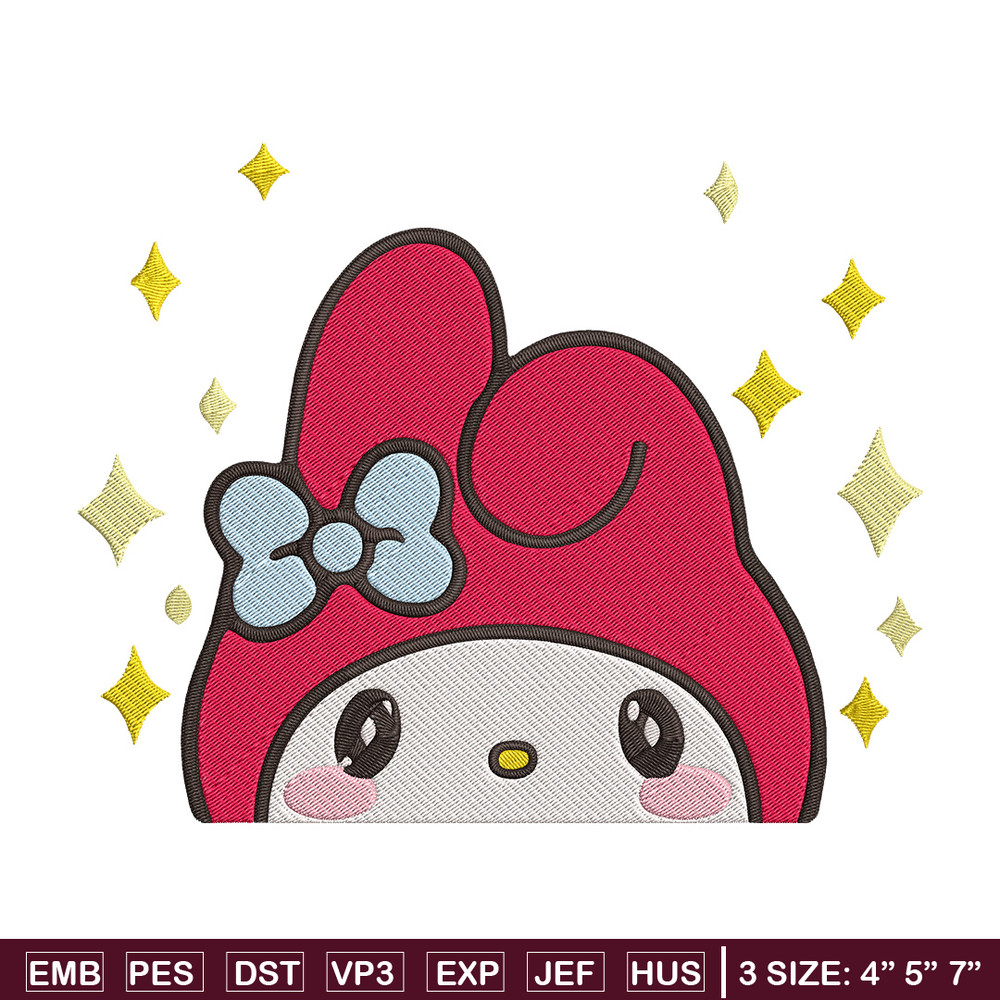 My Melody Peek Embroidery Design, Hello kitty Embroidery, Embroidery File, Anime Embroidery,Anime shirt,Digital download.jpg