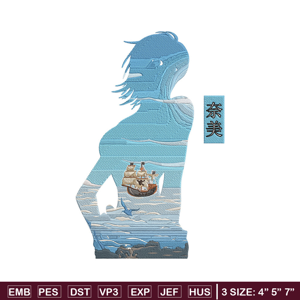 Nami poster Embroidery Design, One piece Embroidery, Embroidery File, Anime Embroidery, Anime shirt, Digital download.jpg