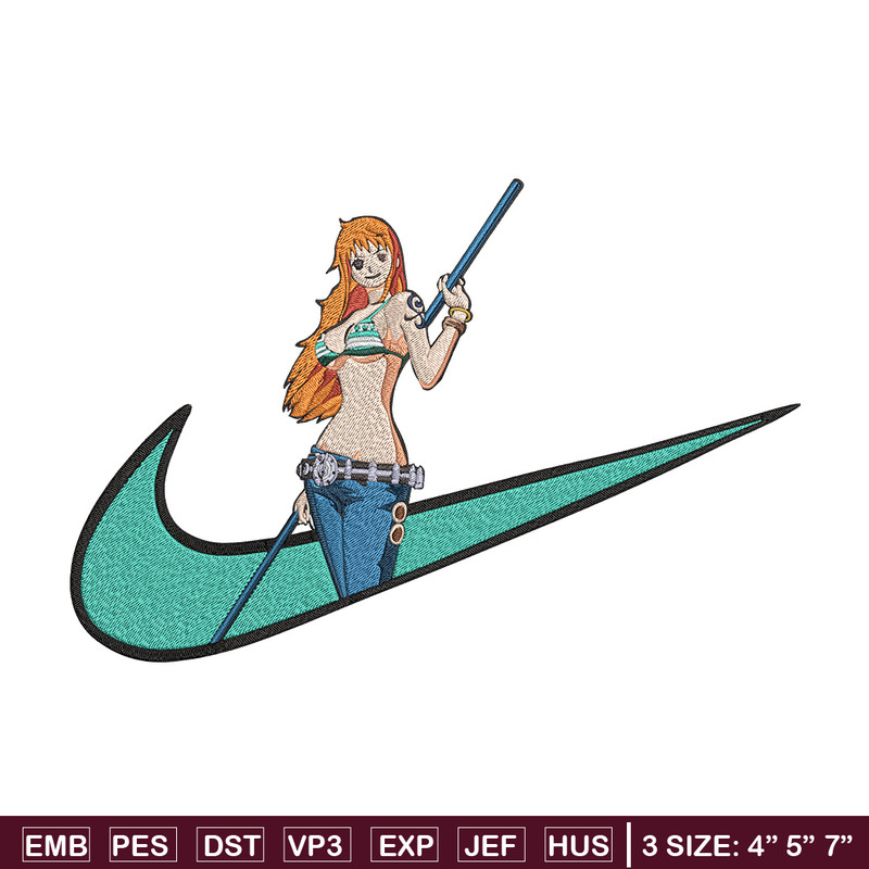 Nami x nike Embroidery Design, One piece Embroidery, Embroidery File, Nike Embroidery, Anime shirt, Digital download.jpg