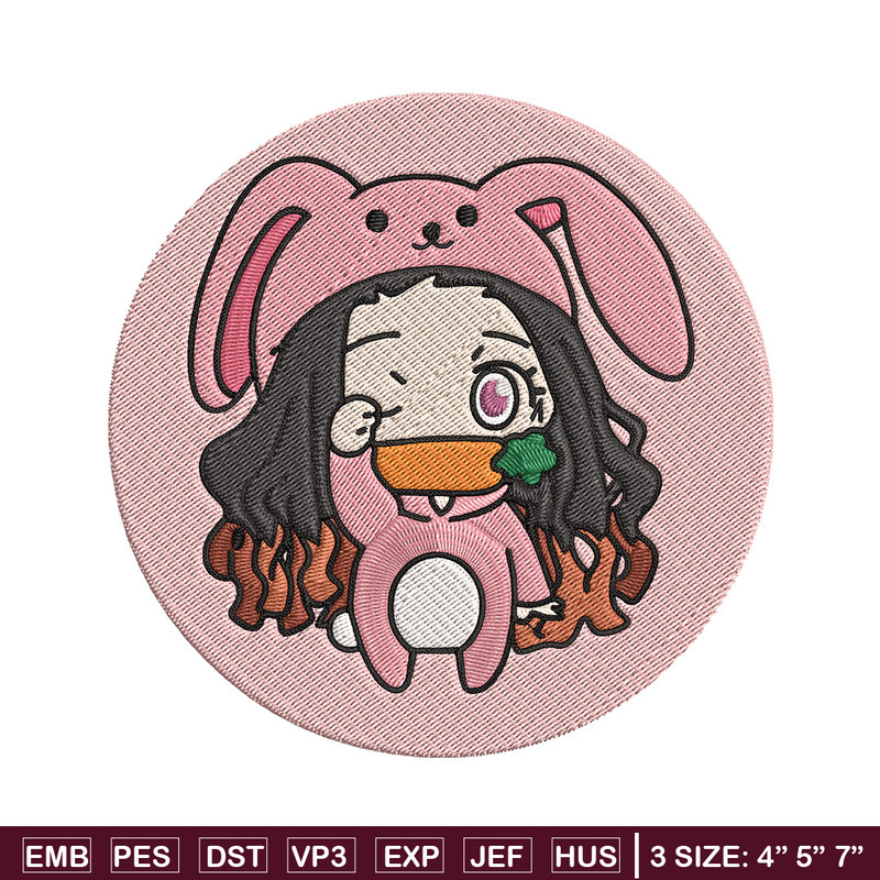 Nezuko cute Embroidery Design, Demon slayer Embroidery, Embroidery File, Anime Embroidery, Digital download..jpg