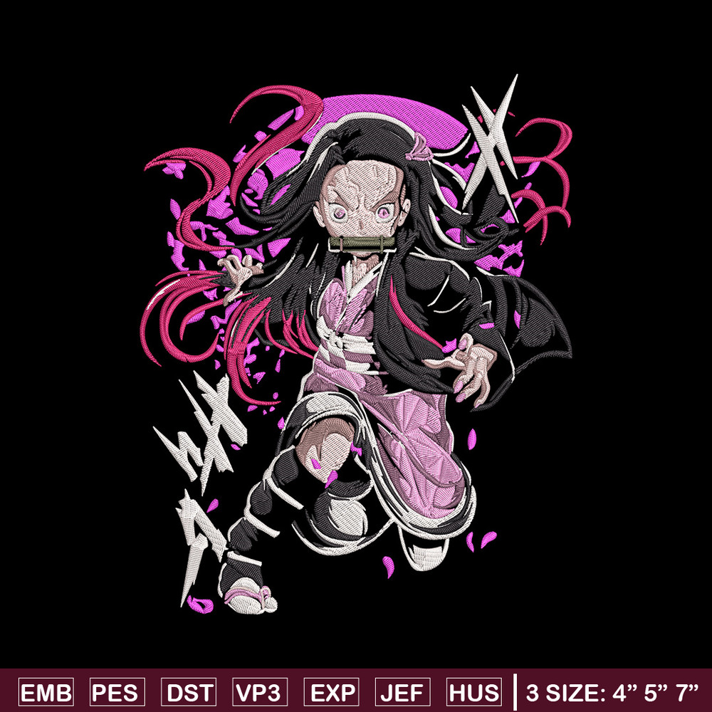 Nezuko demon Embroidery Design,Demon slayer Embroidery,Embroidery File,Anime Embroidery,Anime shirt, Digital download..jpg