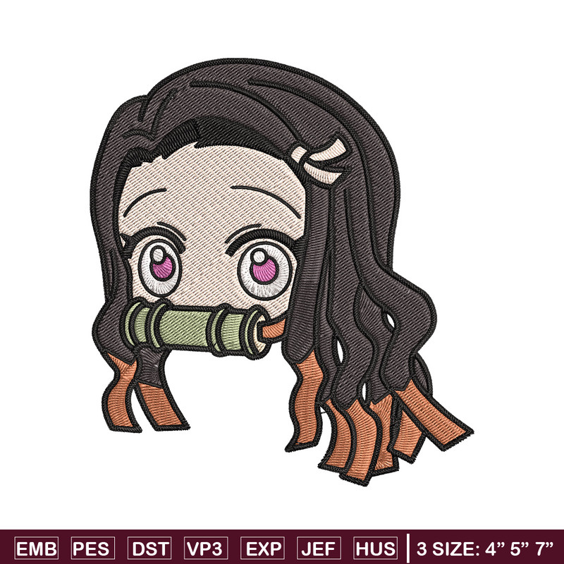 Nezuko sticker Embroidery Design, Demon slayer Embroidery, Embroidery File, Anime Embroidery, Digital download (2).jpg