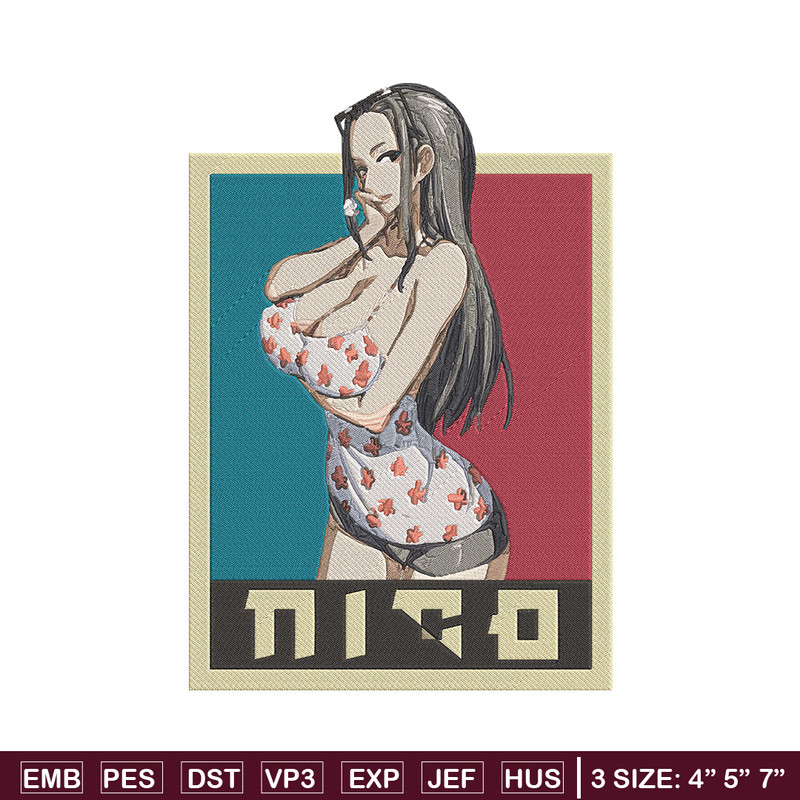 Nico Robin Embroidery Design, One piece Embroidery, Embroidery File, Anime Embroidery, Anime shirt, Digital download.jpg