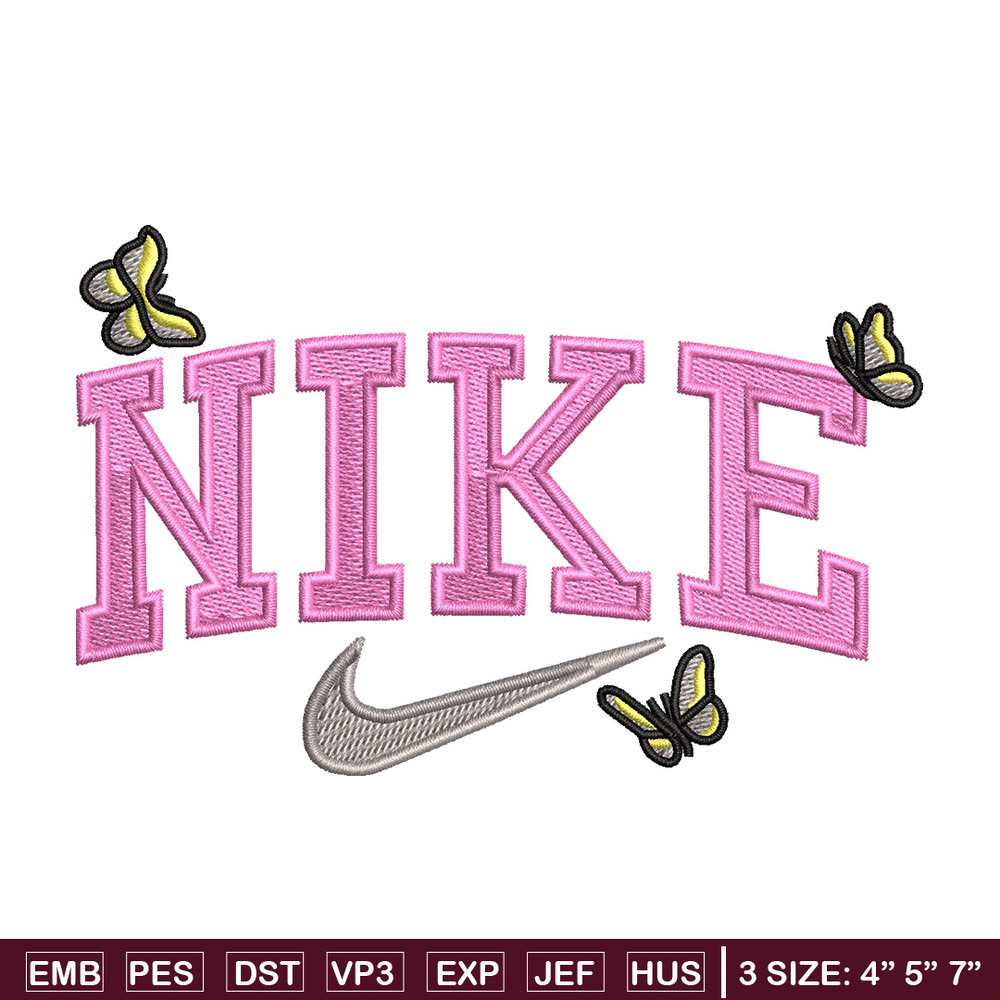 Nike butterfly embroidery design, Butterfly embroidery, Nike design, Embroidery shirt, Embroidery file, Digital download.jpg
