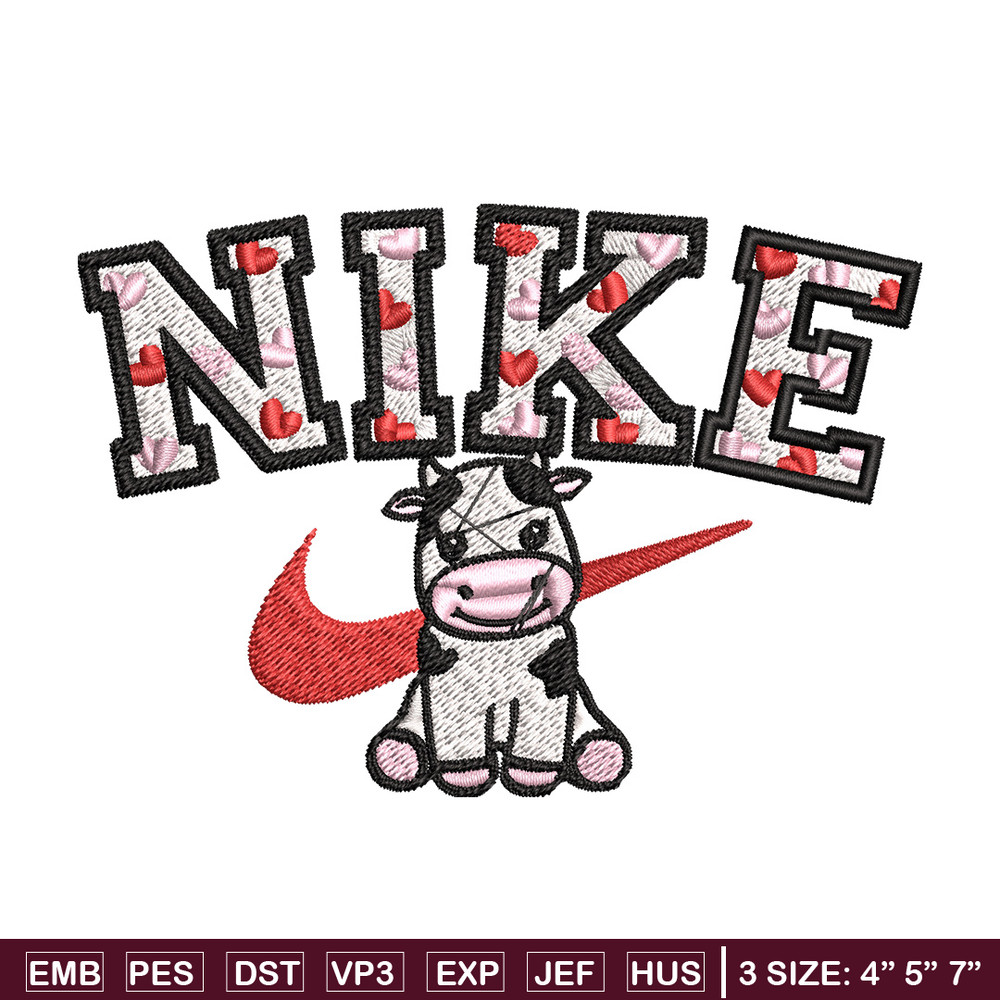 Nike cute cow Embroidery Design, Brand Embroidery, Nike Embroidery, Embroidery File, Logo shirt, Digital download.jpg