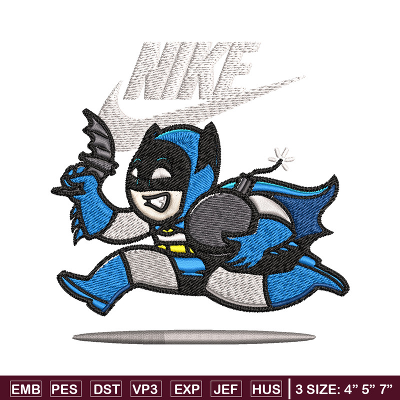 Nike Funny Batman Embroidery design, Batman cartoon Embroidery, Nike design, Embroidery file, Instant download..jpg