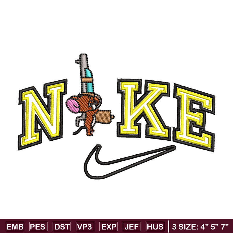 Nike jerry embroidery design, Tom jerry embroidery, Nike design, Embroidery shirt, Embroidery file,Digital download.jpg