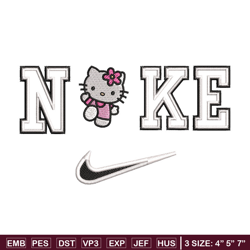 Nike kitty embroidery design, Hello kitty embroidery, Emb design, Embroidery shirt, Embroidery file, Digital download.jpg