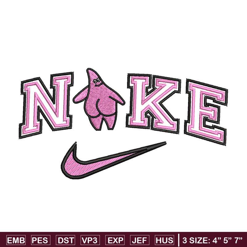 Nike patrick embroidery design, Spongebob embroidery, Nike design, Embroidery file, Embroidery shirt, Digital download.jpg