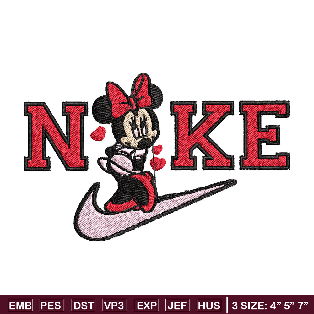 Nike red minnie Embroidery Design, Brand Embroidery, Nike Embroidery, Embroidery File, Logo shirt, Digital download.jpg