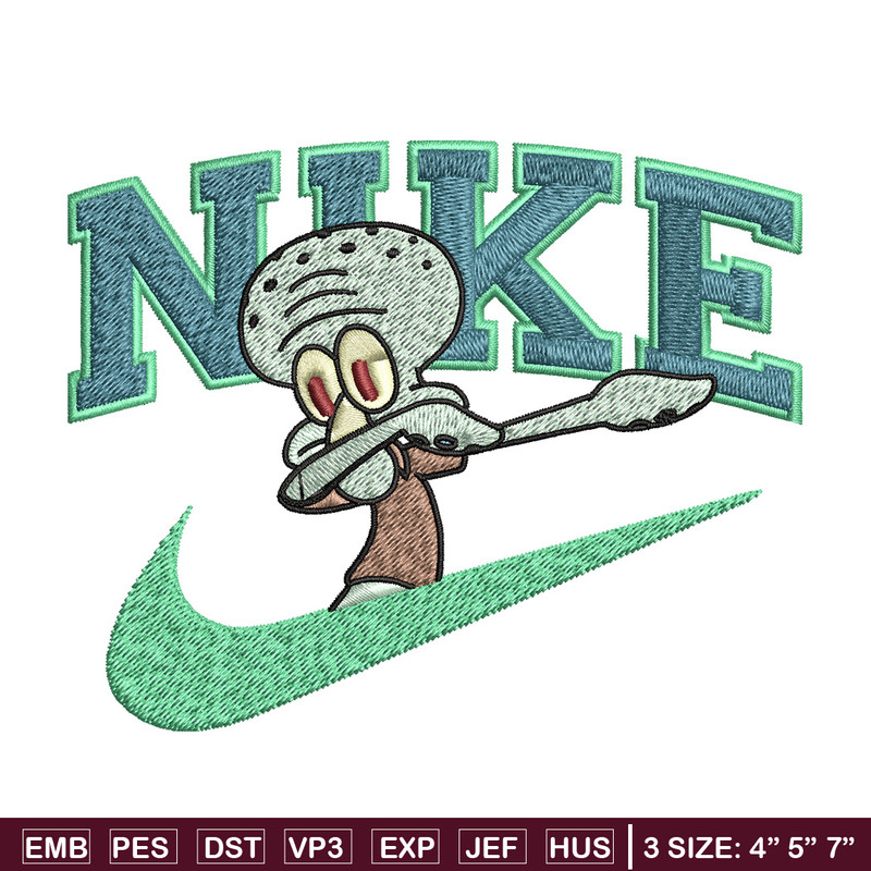 Nike Squidward Embroidery Design, Spongebob Embroidery, Nike Embroidery, Embroidery File, Logo shirt, Digital download.jpg