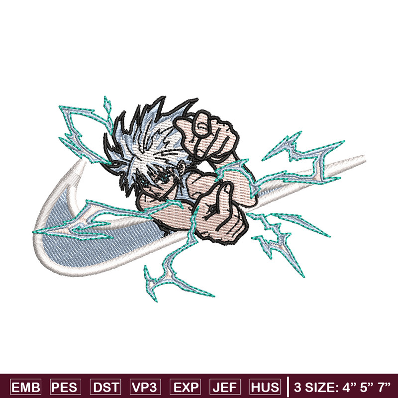 Nike x Killua embroidery design, Hunter x hunter embroidery, Nike design, anime design, anime shirt, Digital download.jpg
