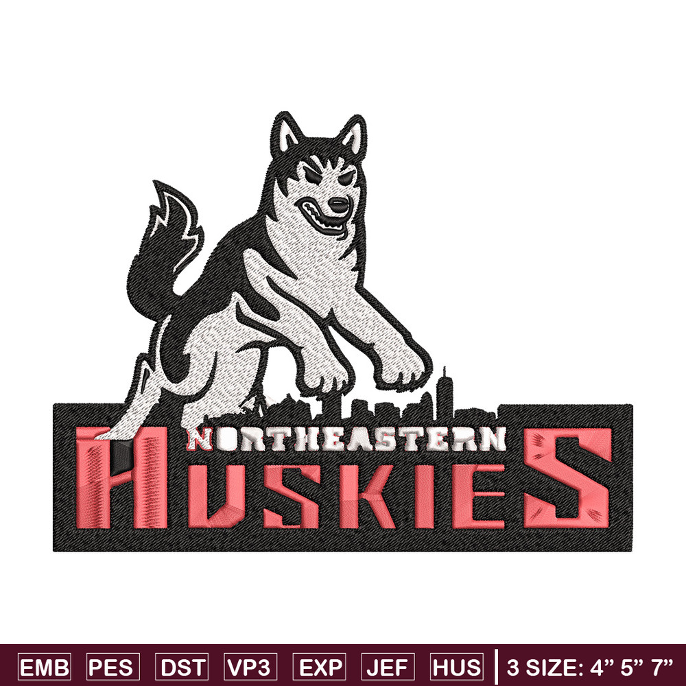 Northeastern Logo embroidery design, Logo embroidery, Sport embroidery, logo sport embroidery, Embroidery design.jpg