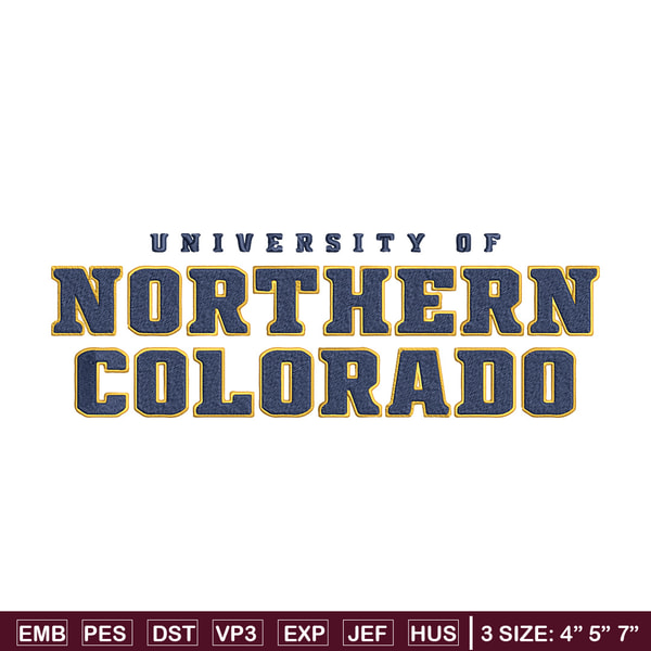 Northern Colorado logo embroidery design, NCAA embroidery, Sport embroidery, logo sport embroidery,Embroidery design..jpg