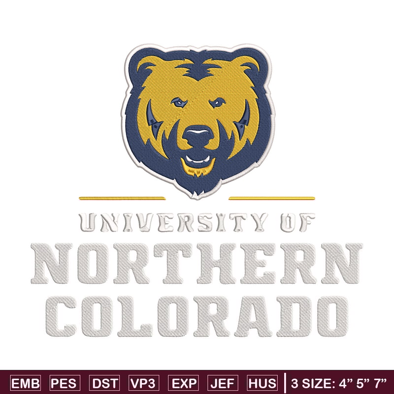 Northern Colorado logo embroidery design, NCAA embroidery,Sport embroidery,Logo sport embroidery,Embroidery design.jpg