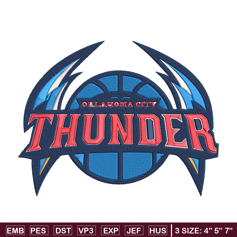 Oklahoma Thunder logo embroidery design,NBA embroidery,Sport embroidery,Embroidery design, Logo sport embroidery..jpg