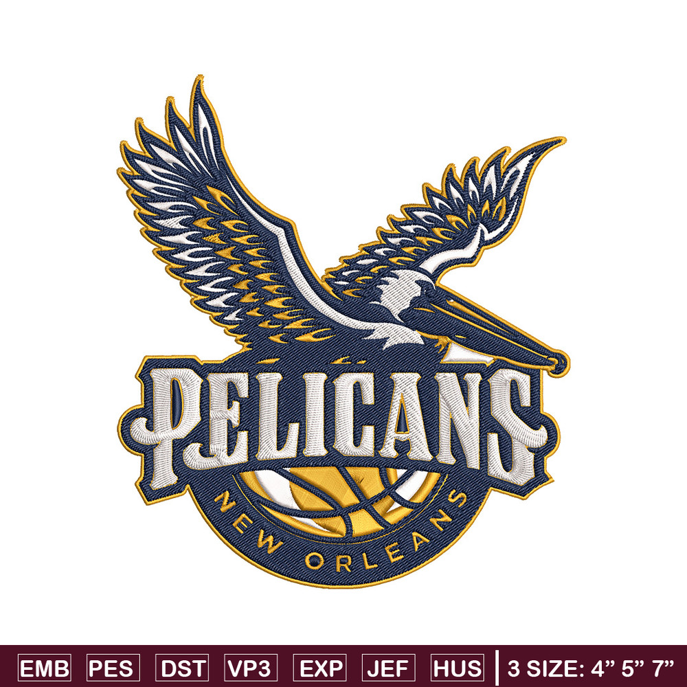 Orleans Pelicans design embroidery design, NBA embroidery, Sport embroidery,Embroidery design, Logo sport embroidery.jpg