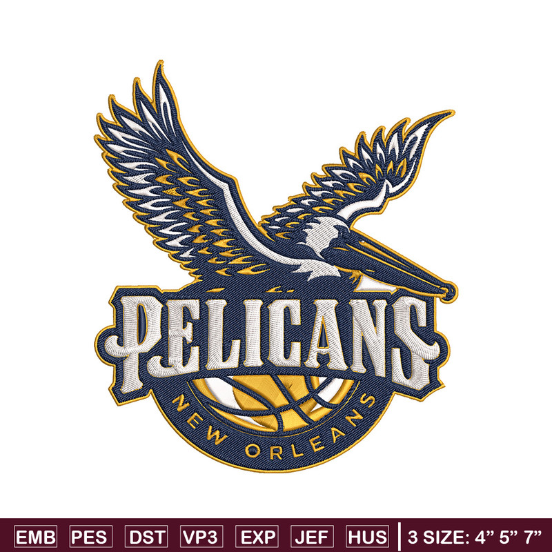 Orleans Pelicans design embroidery design, NBA embroidery, Sport embroidery,Embroidery design, Logo sport embroidery.jpg