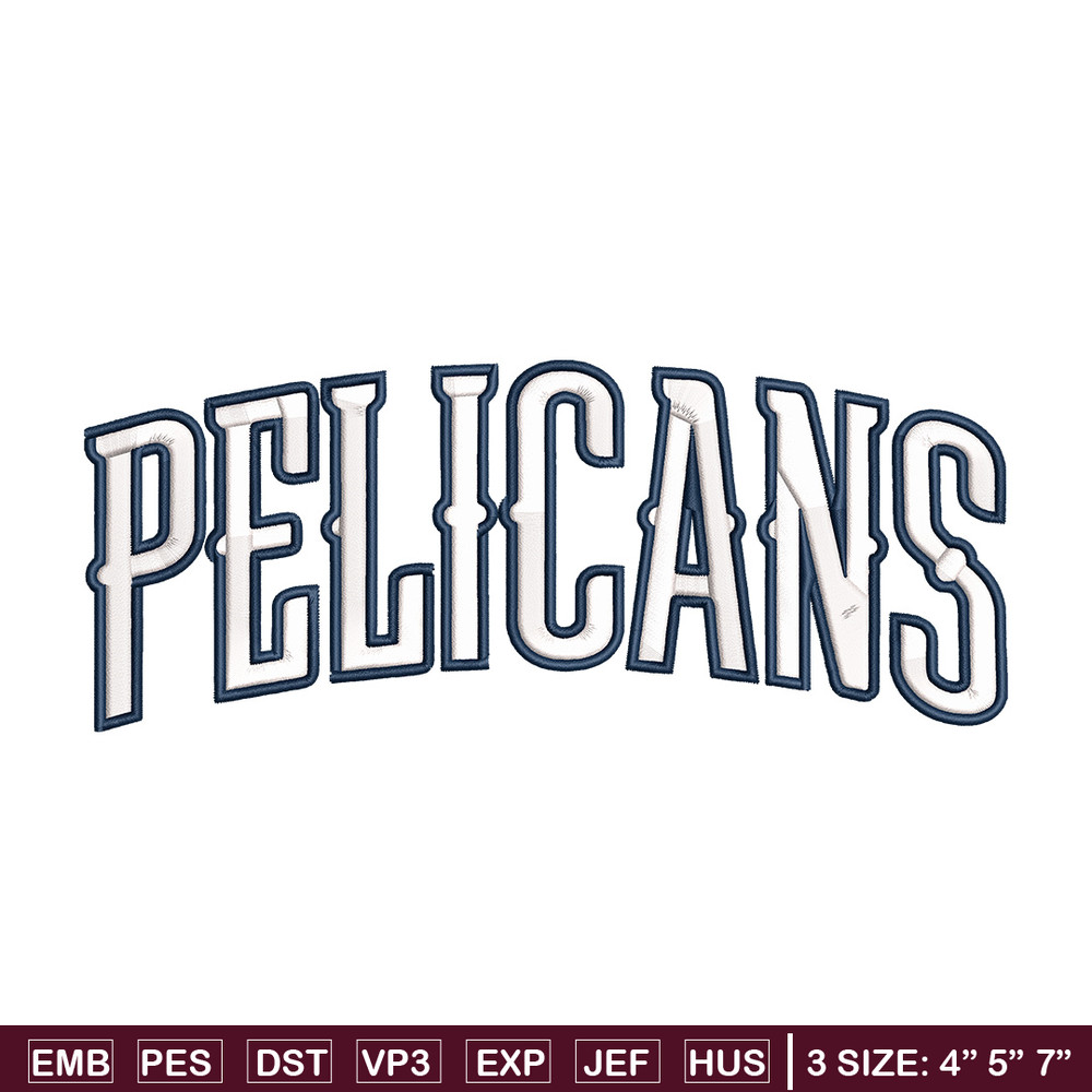 Orleans Pelicans logo embroidery design, NBA embroidery, Sport embroidery,Embroidery design, Logo sport embroidery..jpg