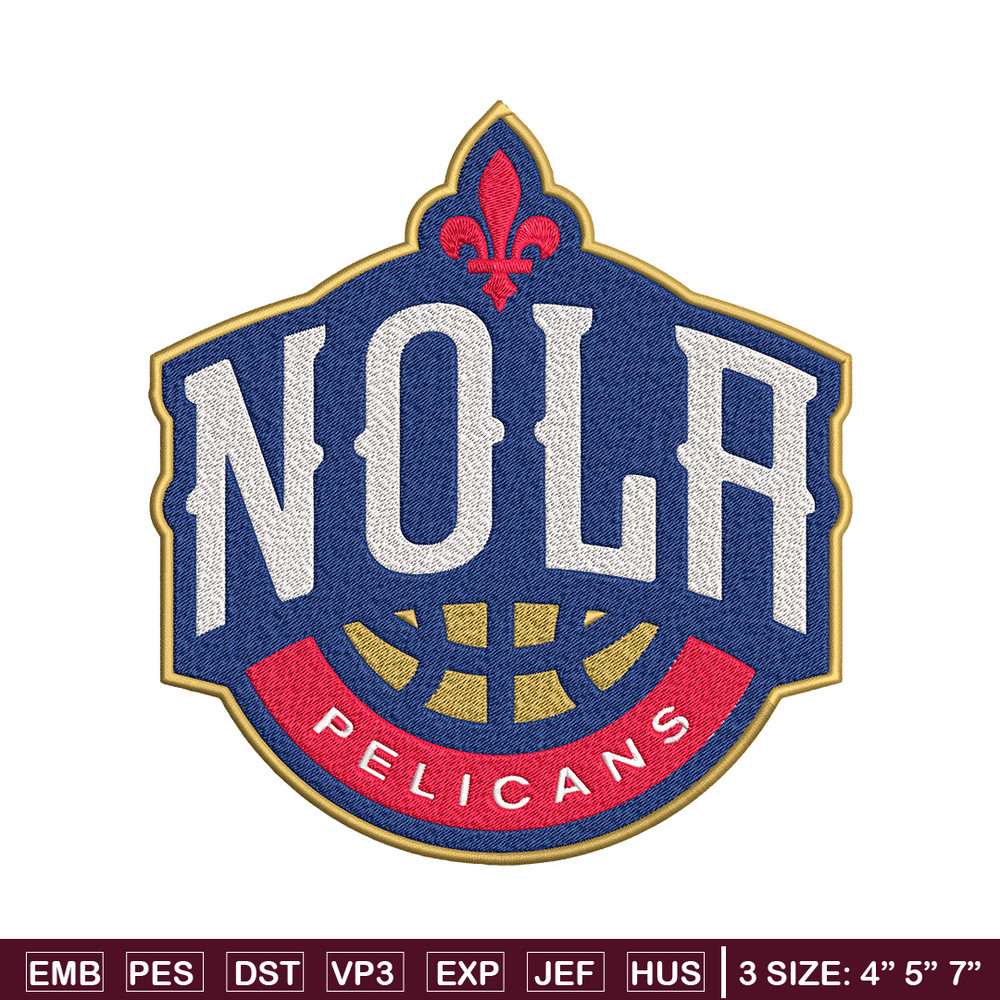 Orleans Pelicans logo embroidery design, NBA embroidery, Sport embroidery,Embroidery design,Logo sport embroidery..jpg