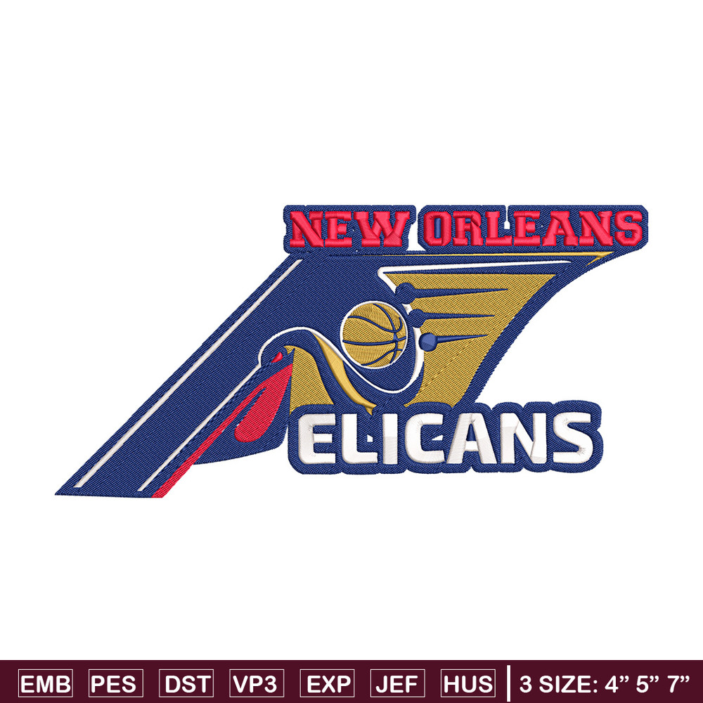 Orleans Pelicans logo embroidery design, NBA embroidery,Sport embroidery, Logo sport embroidery,Embroidery design..jpg