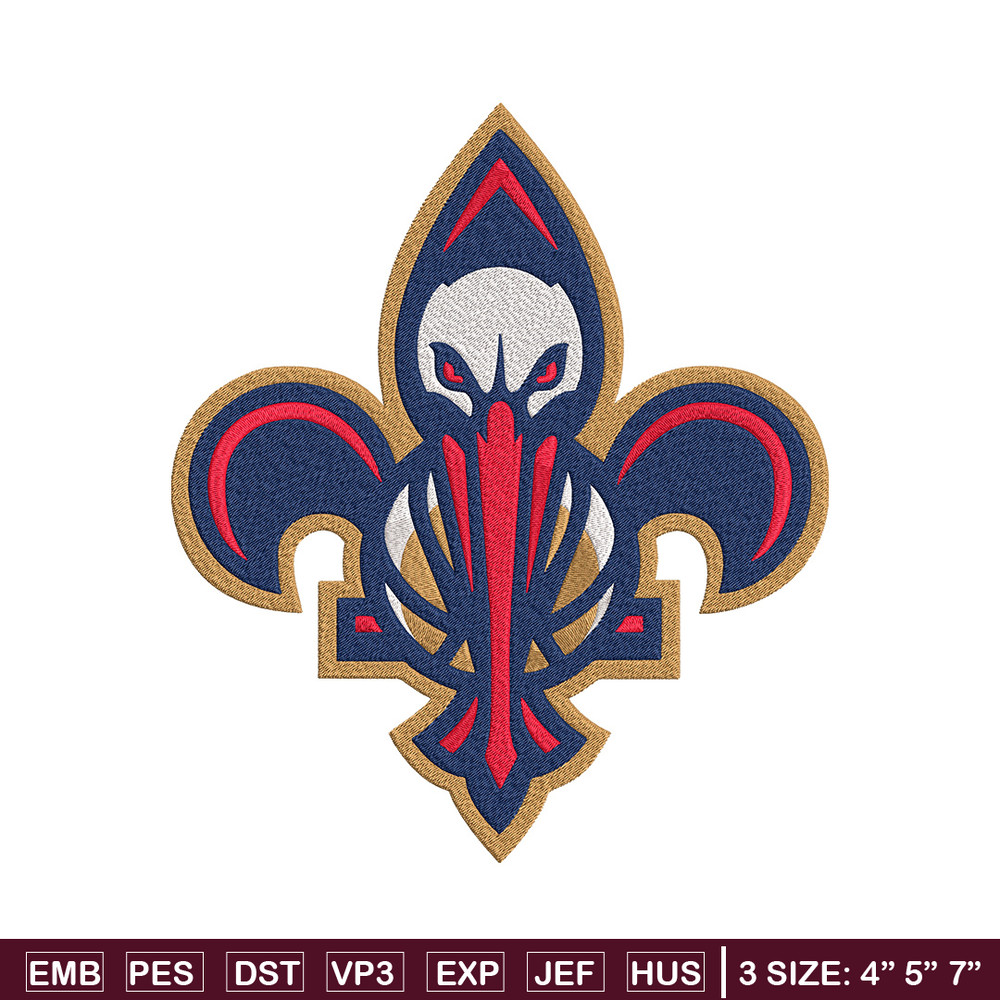 Orleans Pelicans mascot embroidery design,NBA embroidery, Sport embroidery, Embroidery design, Logo sport embroidery.jpg