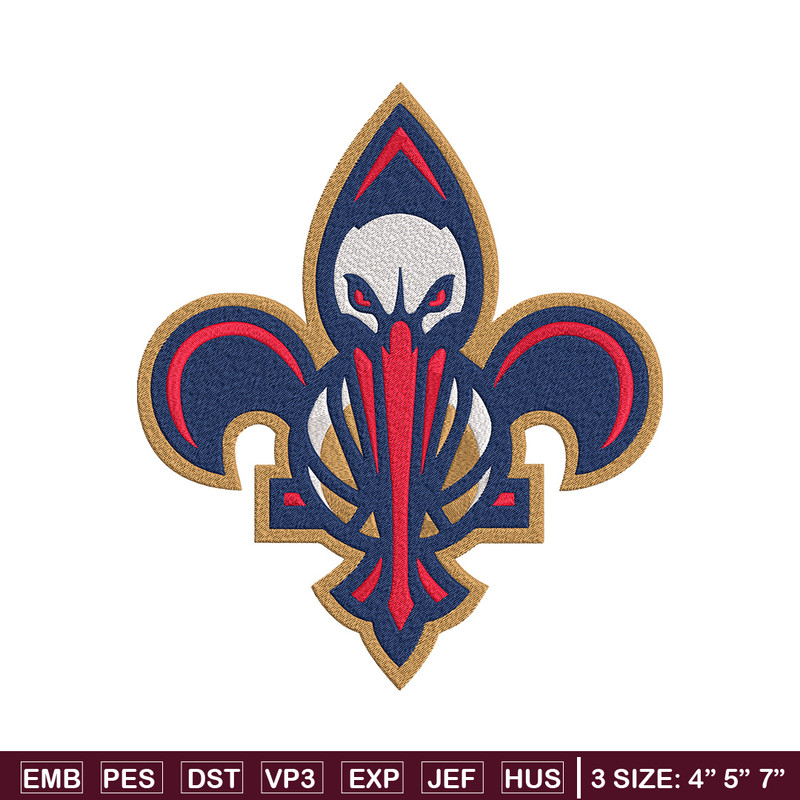 Orleans Pelicans mascot embroidery design,NBA embroidery, Sport embroidery, Embroidery design, Logo sport embroidery.jpg
