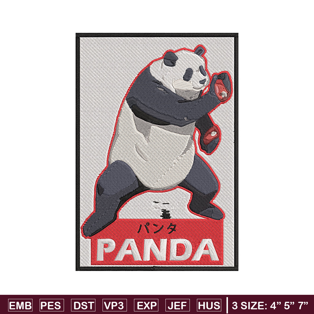 Panda jjk Embroidery Design, Jujutsu Embroidery, Embroidery File, Anime Embroidery, Anime shirt, Digital download.jpg