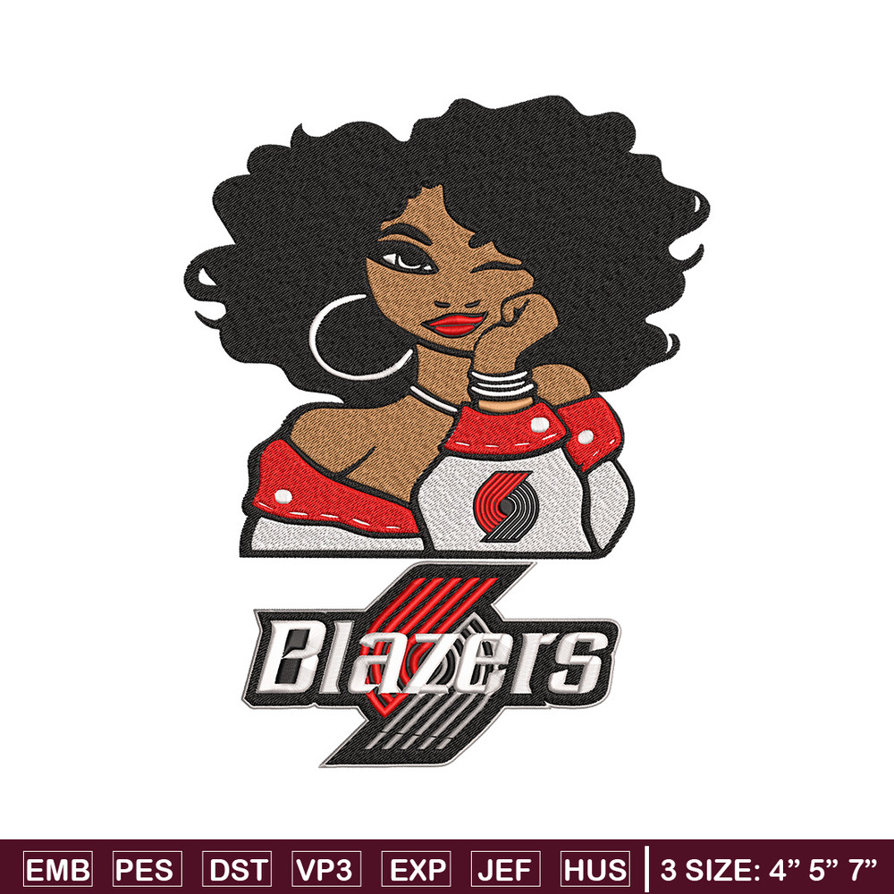 Portland Trail Blazers girl embroidery design,NBA embroidery,Sport embroidery,Embroidery design, Logo sport embroidery.jpg