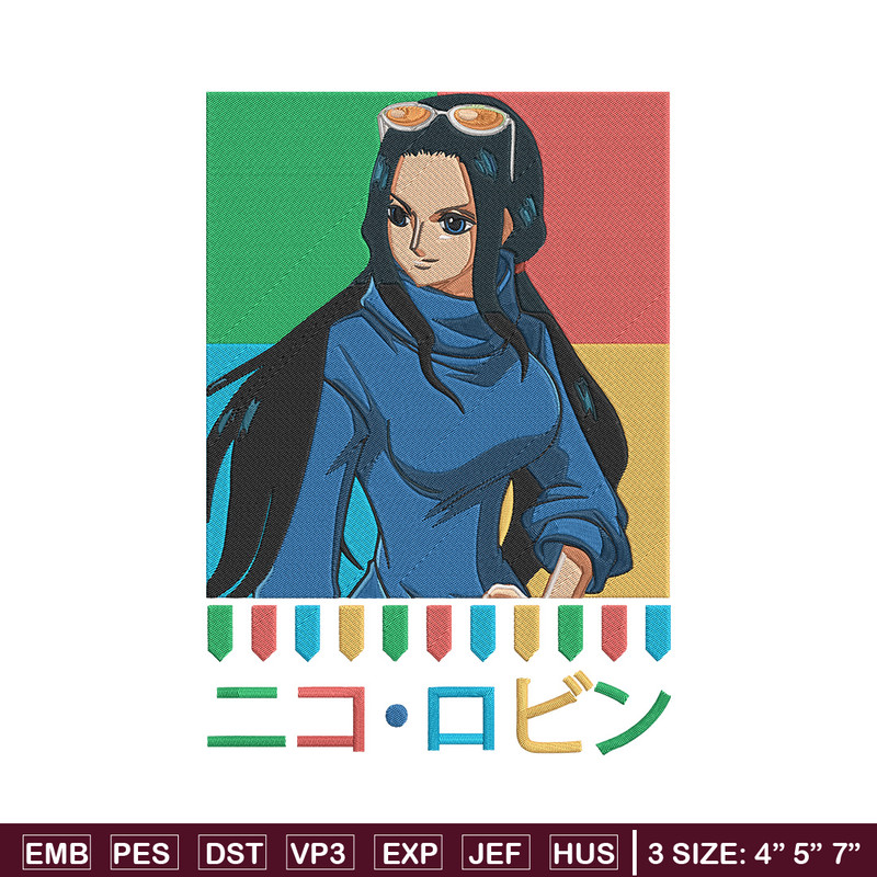 Poster Robin Embroidery Design, One piece Embroidery, Embroidery File, Anime Embroidery, Anime shirt, Digital download.jpg