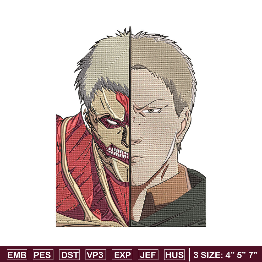Reiner mode Embroidery Design, Aot Embroidery, Embroidery File, Anime Embroidery, Anime shirt, Digital download.jpg
