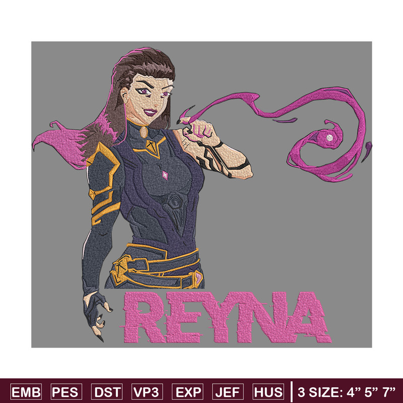 Reyna poster Embroidery Design, Valorant Embroidery, Embroidery File, Anime Embroidery, Anime shirt, Digital download.jpg
