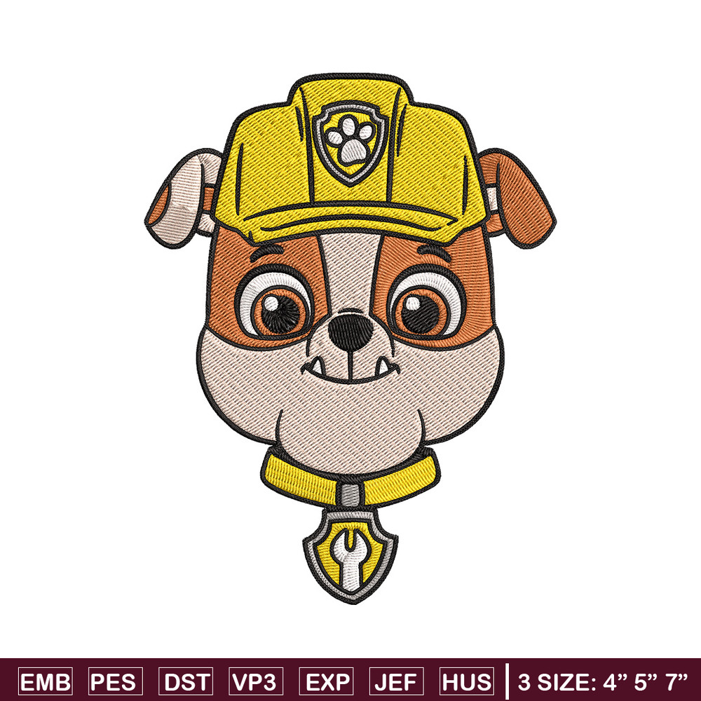 Rubble dog Embroidery Design, Paw patrol Embroidery, Embroidery File, Anime Embroidery, Anime shirt, Digital download.jpg