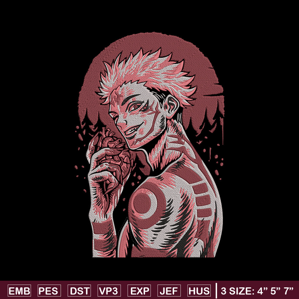 Ryomen Sukuna Embroidery Design, Jujutsu Embroidery,Embroidery File, Anime Embroidery, Anime shirt, Digital download.jpg