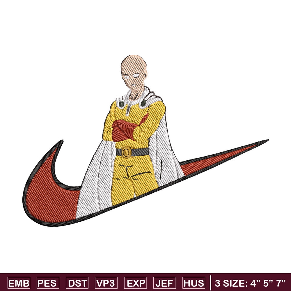 Saitama nike Embroidery Design,One punch man Embroidery, Embroidery File, Nike Embroidery, Anime shirt,Digital download.jpg