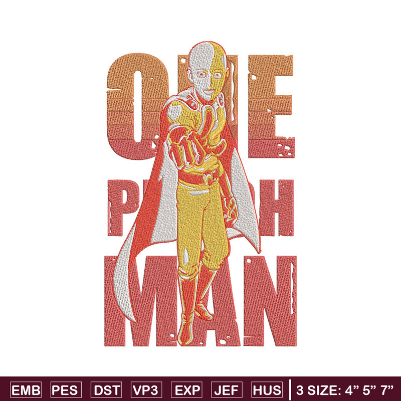 Saitama poster Embroidery Design, One punch man Embroidery, Embroidery File, Anime Embroidery,Anime shirt..jpg