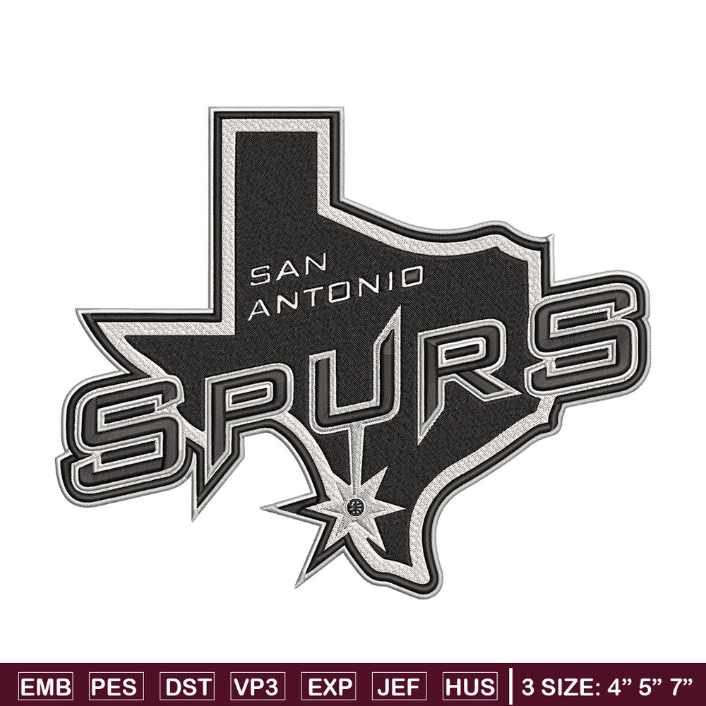San Antonio Spurs logo embroidery design, NBA embroidery, Embroidery design, Logo sport embroidery, Sport embroidery..jpg