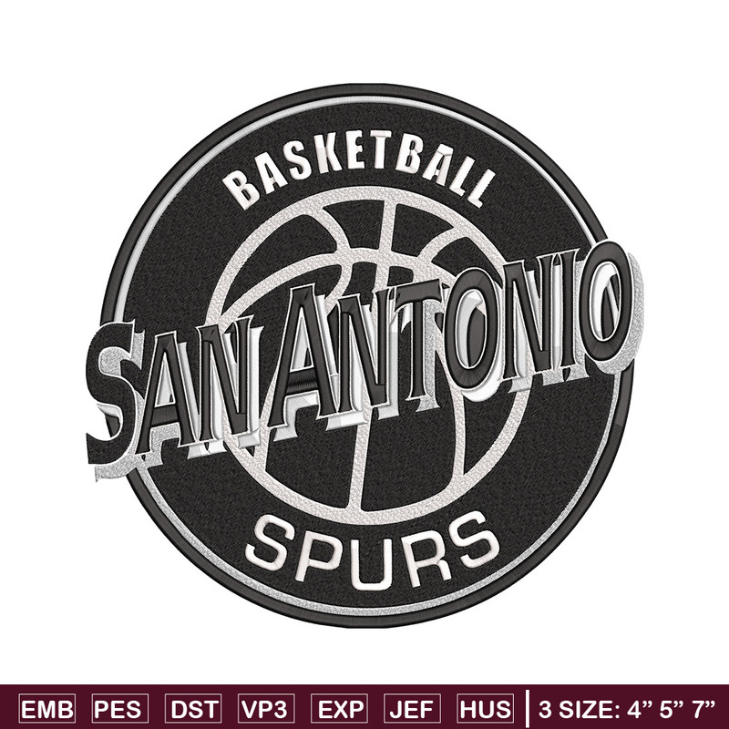 San Antonio Spurs logo embroidery design, NBA embroidery,Embroidery design,Logo sport embroidery, Sport embroidery.jpg